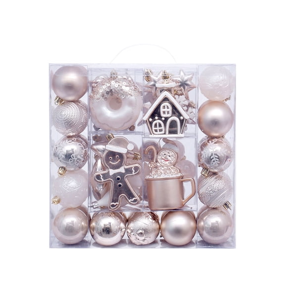 PatungKu 74Pcs Metallic Christmas Ball Baubles Ornament Shatterproof for Christmas Tree