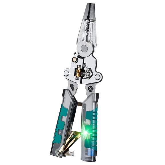 PatungKu 9 In 1 Wire Stripper Wire Stripping Tool with Voltage Tester Cable Cutter with Plier Crimper Splitting Wire Stripper