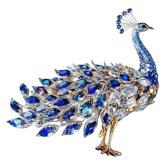 PatungKu Acrylic Peacocks Sculpture Statue Collectible Decorative Figurines,Home Office Bookshelf Desktop Decors Gift Women Men