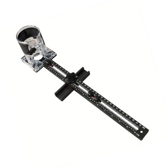 PatungKu Adjustable Router Base Slotting Guide Double Measurement System Aluminum Woodworking Jigs for Circular Grooves Cutting