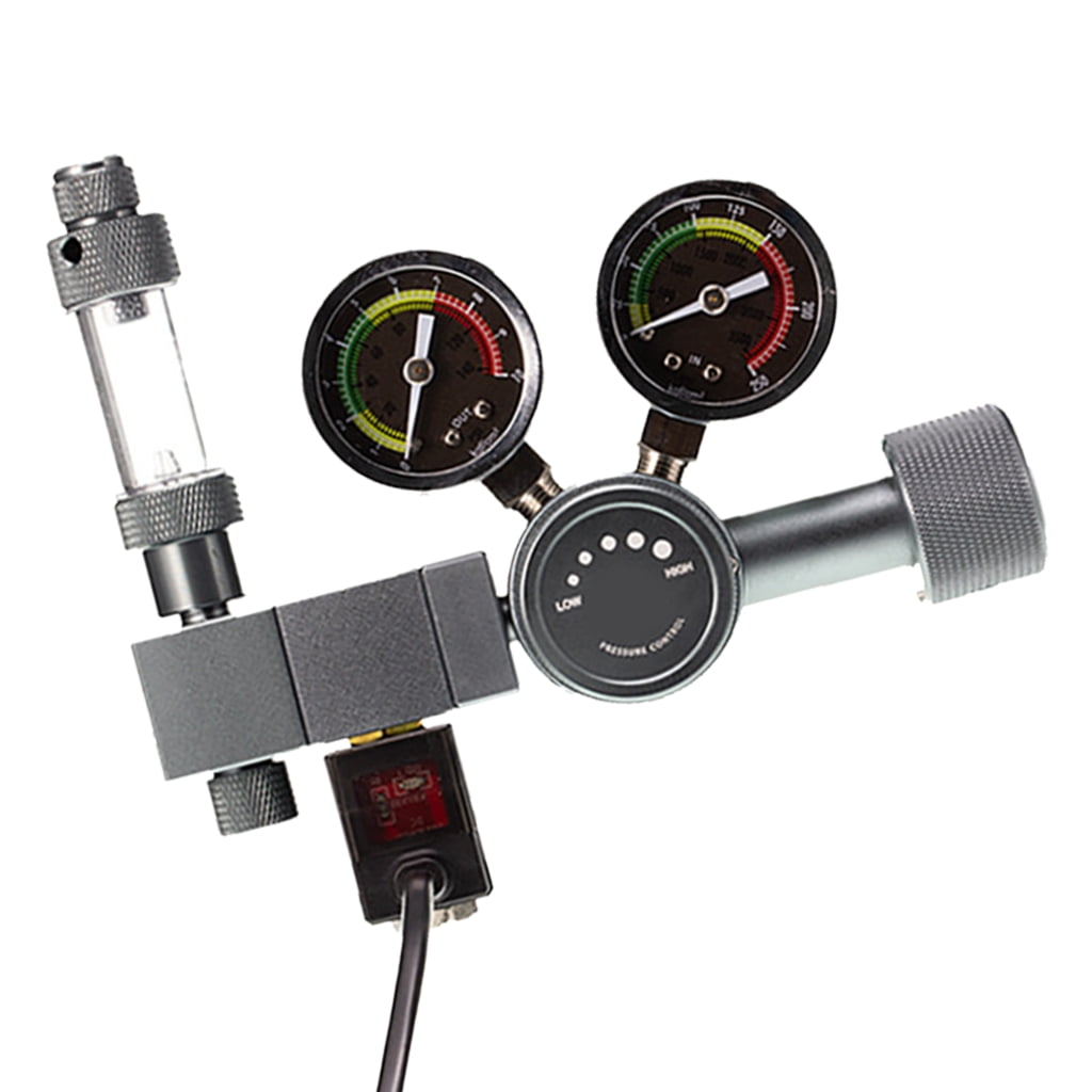 PatungKu Aquariums CO2 Regulator With 2 Stage Pressure Reduction And Automatic Solenoid Valves Control For Plant Healthy Growth