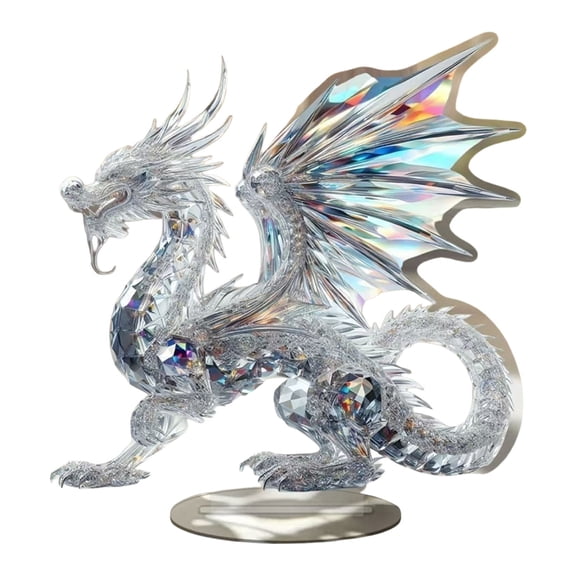 PatungKu Artistic 2D Flat Dragon Wolf Multicolor Acrylic Statue Tabletop Decoration Gift