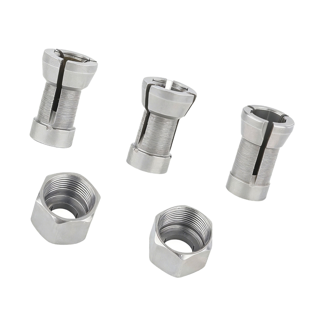 Woodworking Router Collets PatungKu Carbon Steel Router Collet Nut Set in Multiple Size Including ...