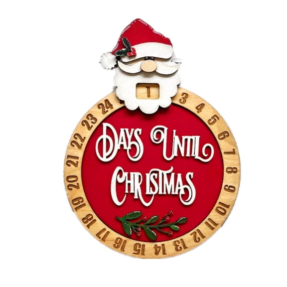 PatungKu Christmas Advent Calendar Wood Christmas Countdown Decor Clock Fun and Festive