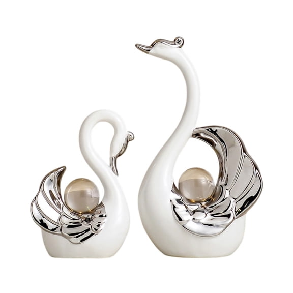 PatungKu Classical Ceramics Duck Pair Figurines with Lamp Circle Compacts Decors For Wedding Gift Or Housewarmings Accessories