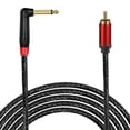 thumbnail image 1 of PatungKu Compactly 90Degree 1/4Inch Male RCAs Adapters Reinforced Metal Housing 6.35mm to RCAs Audios Cable for Instrument, 1 of 9
