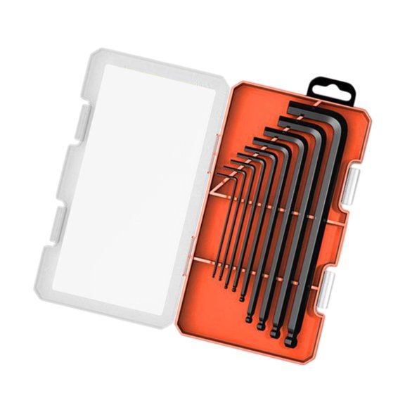 PatungKu Complete 9 Piece L Type Tool Kit Wear Resistant Steel Construction Precisions Instrument For Mechanical Work