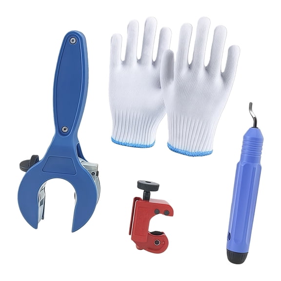 PatungKu Copper Tube Cutting Tool Kit Ratcheting Tubing Cutter Deburrer Safety Gloves Included for Copper Aluminium Pipe
