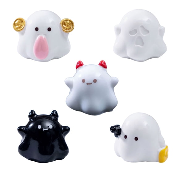PatungKu Cute Ghostly Miniature Resins Figurine Playful Desktop Decoration Gift For Halloweens Party