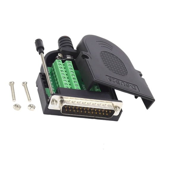 PatungKu DB25 Adapter Industrial Signal Module D-SUB 25pin Male/Female RS232 Adapter ABS Housing Contacts Tool