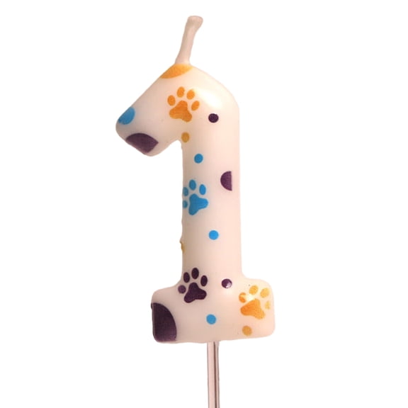 PatungKu Dog Paws Print Birthday Candle 0-9 Digital Candle Happy Birthday Baby Showers