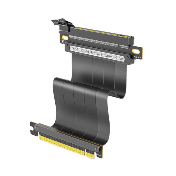 PatungKu Double 90/180 Degree Angled PCIExpress X16 to X16 Slot Extension Cable Supporting Backward Compatibility in Small PC