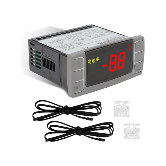 PatungKu Double Probe Digital Thermostat For Commercial Refrigeration Mini Freezers Precise Temperature Management And Fan Control