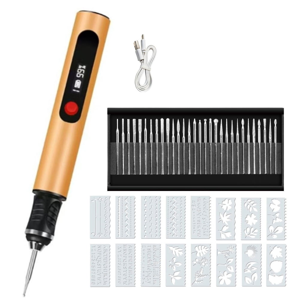 PatungKu Efficient Multi Speed Engraving Pen Electric Polisher Includes Grinding Polishing Attachments and Safety Protections