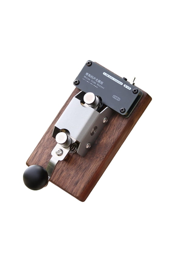 Elegant Morse Telegraph Key Crafted In Black Wood And Brushed Steel Feature Ergonomic Shape And Suspended Bearing