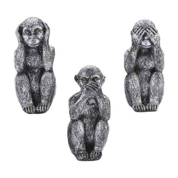 PatungKu Elegant Three Wise Monkeys Figurines Decorations See No Hear No Speak No Evil