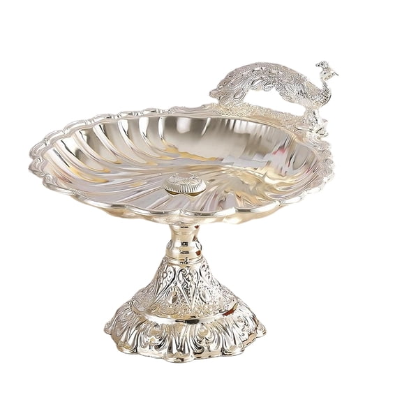 PatungKu European Retro Style Peacocks Shell Snacks Tray For Fruits Nut Dessert Multipurpose Serving Bowl