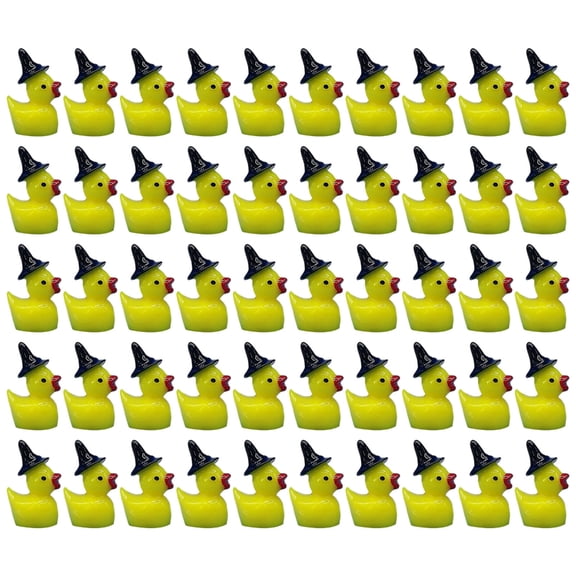 PatungKu Festives Duck Statue With Cute Witch Hat Miniature Resins Ornaments