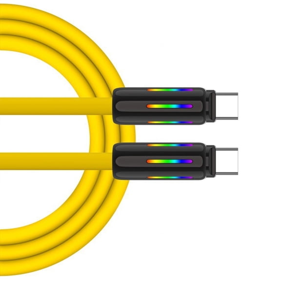 PatungKu Flexible Silicone 100W 240W 2 USB C Fast Speed Charging Cable for Smartphones Tablets