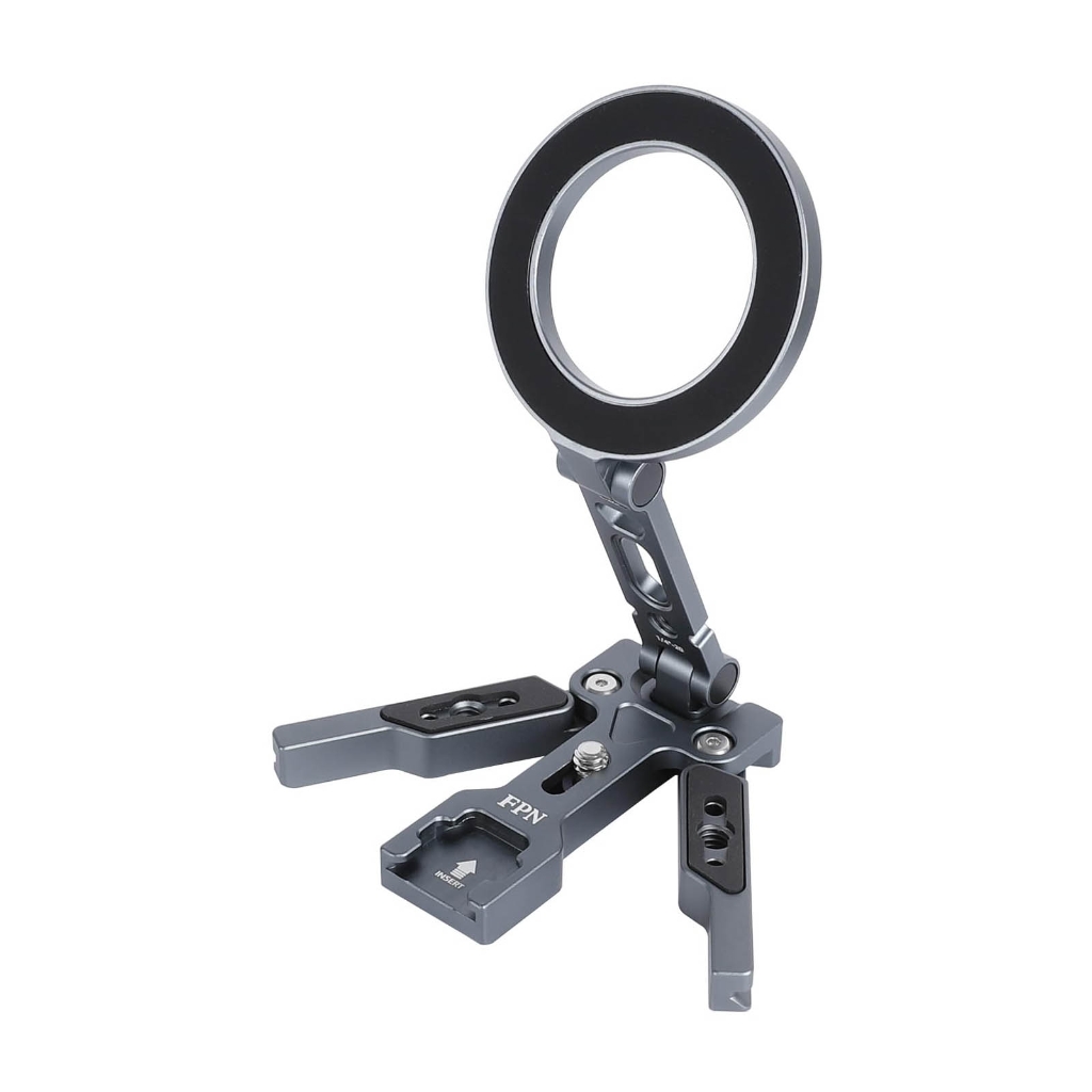 PatungKu Foldable Magnetic Phone Holder Desktop Tripod Cellphone Stand Tripod Phone Clamp Light Weight Travel