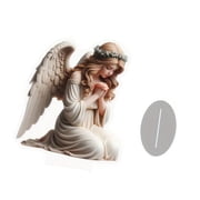 PatungKu Guarder Angel Statue,Healings Angel Figurines Acrylic Praying Angel Sculpture Table Ornament for Office Home Decorations
