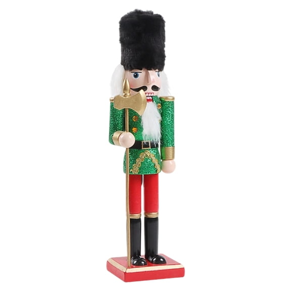 PatungKu Handcrafted Wooden Nutcrackers Soldier Figurine Durable Holiday Centerpieces Ornament For Christmas Tabletop Display