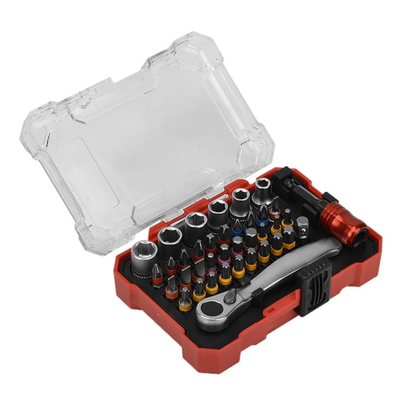 PatungKu Heavy Duty Ratcheting Screwdriver Set Magnetic Bit Carbon Steel Tool Case