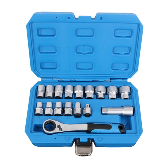 PatungKu High Strength Pass Through Socket Set Bidirectional Design 12Tooth Ratchet Head