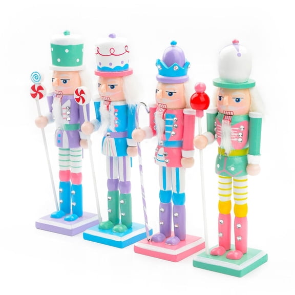 PatungKu Holiday Cheer Candy Series Nutcracker Soldier Walnut Figures for Party Planning