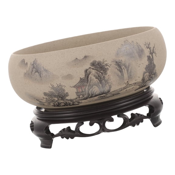 PatungKu Inks Wash Ceramic Flower Pot Stable Structure Ideal For Balcony Office Decoration