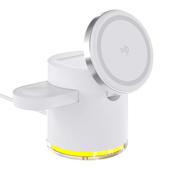 PatungKu Intelligent Fast 15W Magnetic Charging Station Holder For Phone Watch Earbud Clutter Less Desk Solution With Phone Stand