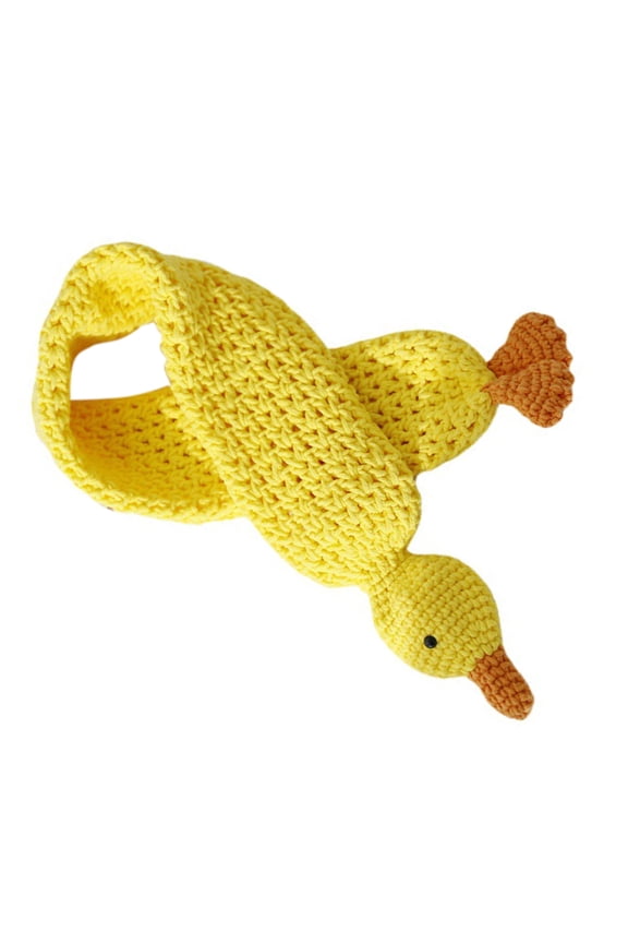 Kids Knitted Scarf Cartoon Duck Toddler Soft Warm Crochet Scarves Wrap Neck Warmer Winter Neckerchief for Girls and Boys