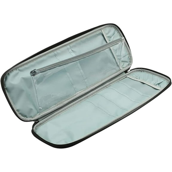 PatungKu Knitting Needle Case 15.7In, Zipper Storage Organiser Bag with Multiple Pockets for Various Knitting Needle Crochet Hook