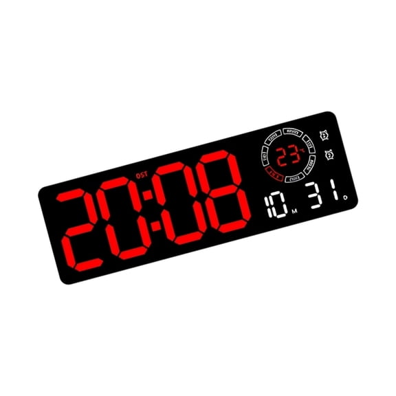 PatungKu LED Illuminating Digital Clock With Time Temperature Date Display Remote Control Easy Installation Home Office Decors