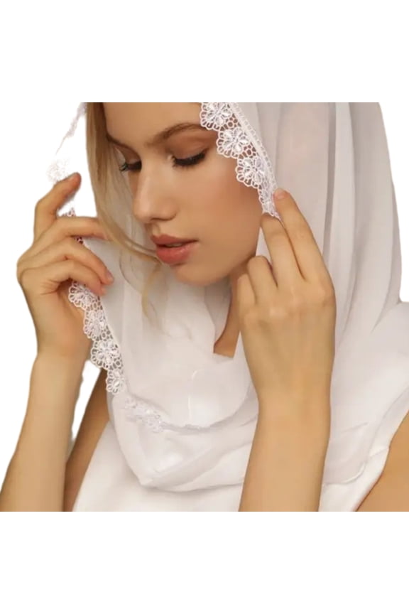 Lace Veil for Woman Summer Outdoor Church Prayer Scarf for Lady Taking Photo