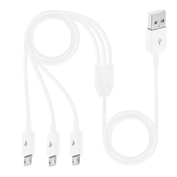 PatungKu Micro USB Splitter Cable Data Sync Adapter Cable Split Micro USB Connection Fast Charging Cable Data Cord 100cm Long
