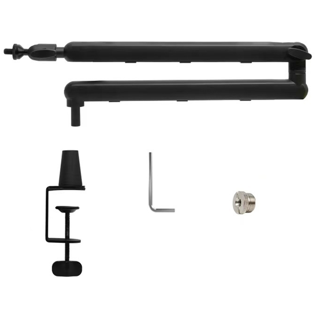 PatungKu Microphone Cantilever Stand Mic Boom Vibration Proof Aluminum Frame 360 Degree Rotate For Content Creators Musicians