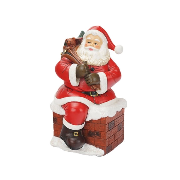 PatungKu Mini Santa Claus Figurines Holding Gifts Small Resin Sculpture Home Decor