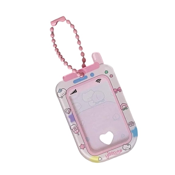 PatungKu Modern Acrylic Phone Shape Mini Card Case Photocard Holder for Multiple Usage