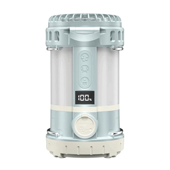 PatungKu Multifunctional Outdoor Fan Light Rechargeable LED Lights with 4 Lighting Modes and Cooling Fan Waterproof for Camping