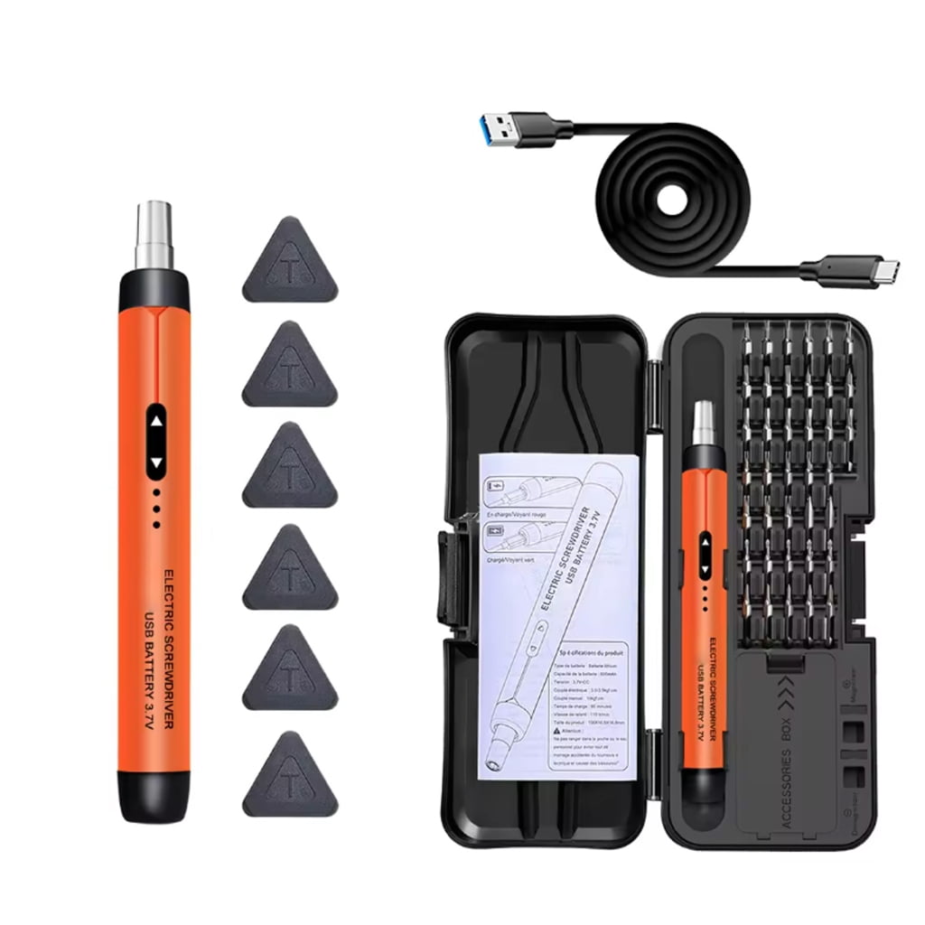 PatungKu Multifunctional Rechargeable Electric Screwdriver Set Lightweight Design Durability Steel Fit for Home Improvement Tasks