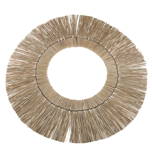 PatungKu Nordic Raffia Hanging Wall Mirror Boho Decorative Makeup Mirrors Living Room Bedroom Bathroom Entryways Decor Art Ornaments