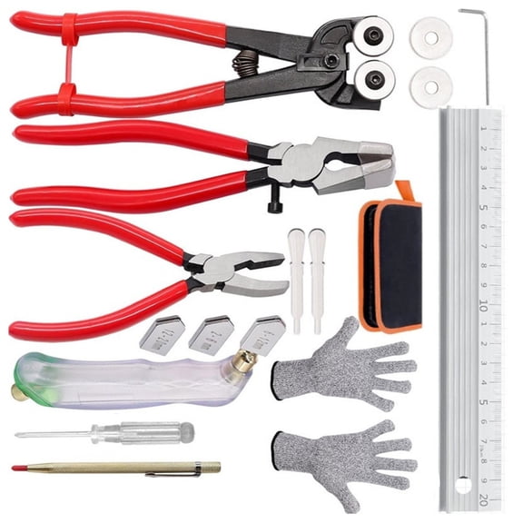 PatungKu Pack of 16 Comprehensive Glass Tile Tool Set for DIY Enthusiasts and Professional Craftsmen Ensuring Durability and Versatility
