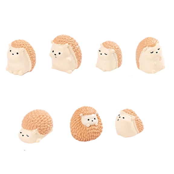 PatungKu Pack of 7 Cute Hedgehog Mini Figurines for Home Office Garden Landscape Decors