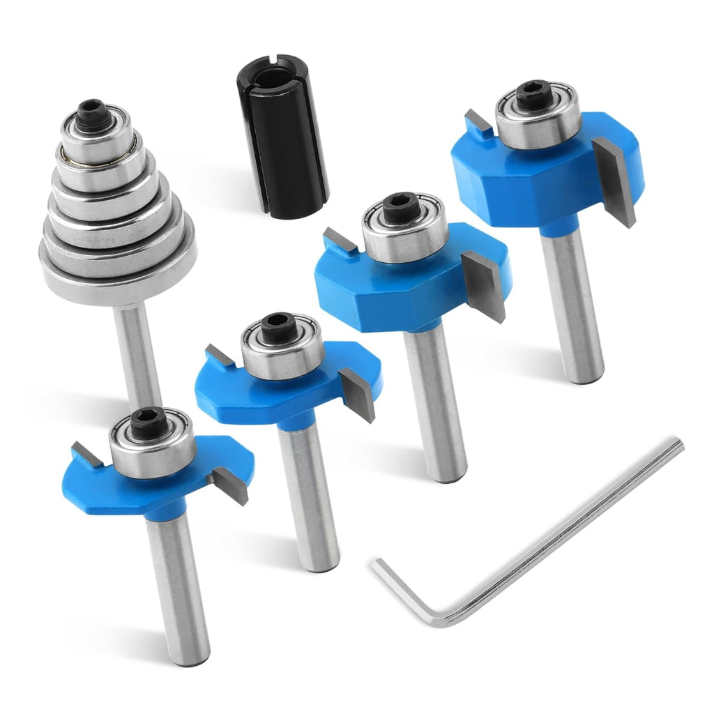 PatungKu Pack of 7 Multiple Size Router Bit Kit Stable Performances Router Bit Produced for Functional Woodworking Tasks