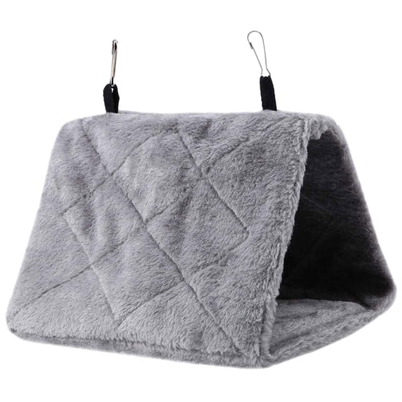 PatungKu Parrot Snuggle Hut Warm Nest Plush Hammock Tent Small Pet Winter Bed with 2 Metal Hooks for Parakeet Mini Macaw Gerbil