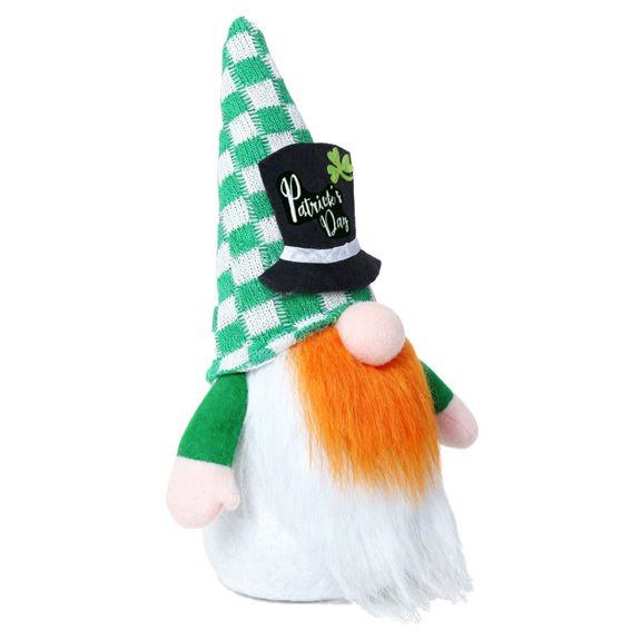 PatungKu Patricks Day Gnomes Plush Elf for Patricks Day Decorations Table Ornament Home Decors Irish Handmade Facelesses Gnomes