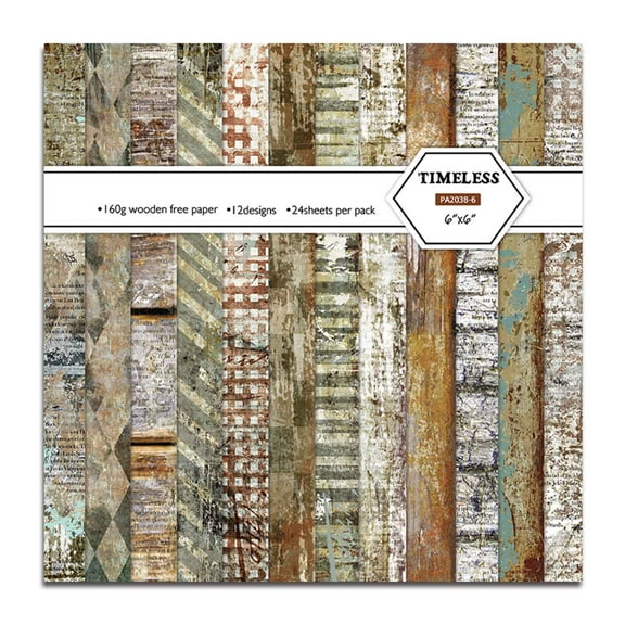 PatungKu Pattern Paper Set of 24 6in Fade Color Patterned Cardstock Present Packaging