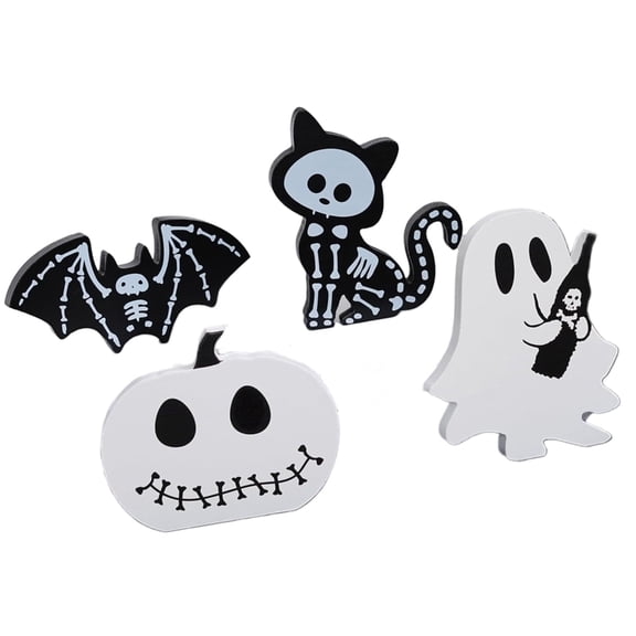 PatungKu Plastic Skeletons Figurines 4PCS Halloweens Party Decoration Reusable Indoor Decorations