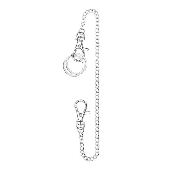 PatungKu Pocket Chain with Keyring for Pants Belt Jeans Biker Wallet Chain Cool Wallet Keychain For Bike Jean Gothic Rock